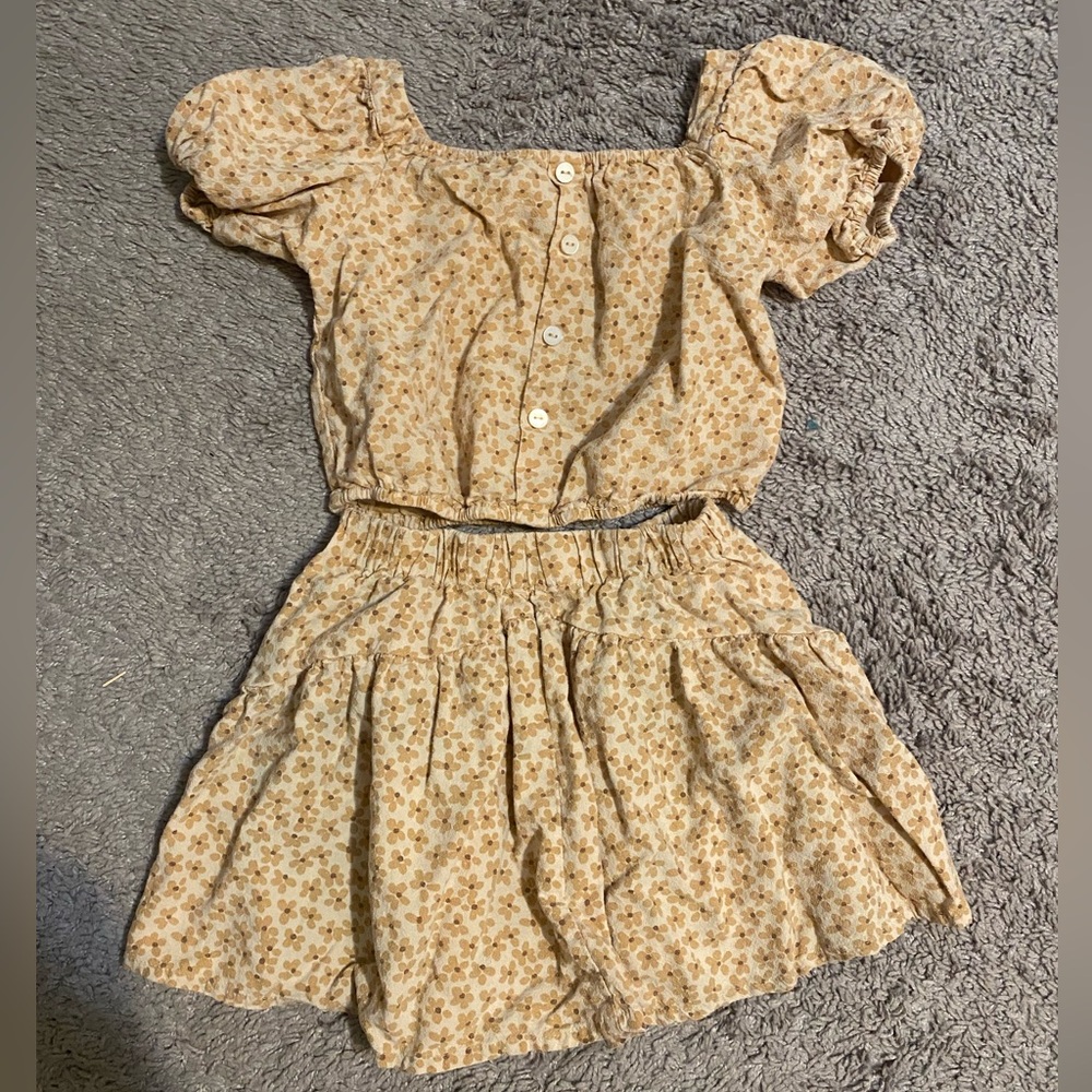 Rylee + Cru Skipper set in Primrose skirt and top